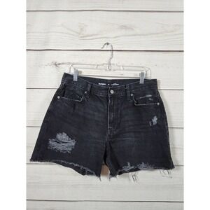 Old Navy Black Distressed Denim Jean Shorts